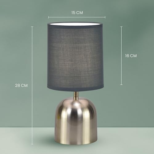 MAGIK Silver Shot LED Table Lamp (Nickel & Warm Grey Finish) | Includes 5W LED Bulb | Elegant Decorative Lamp for Bedroom, Living Room & Office | Compact Design | Ready to Use - Image 4