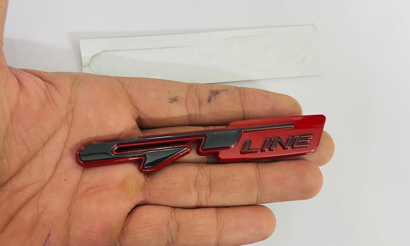 AUTO MT شعار معدني للدراجة والسيارة واللابتوب - شارة ثلاثية الأبعاد لسباق السيارات - ملصق رياضي عالمي - ملصق جولة كبيرة (خط GT، ملصق أسود وأحمر) - Image 1