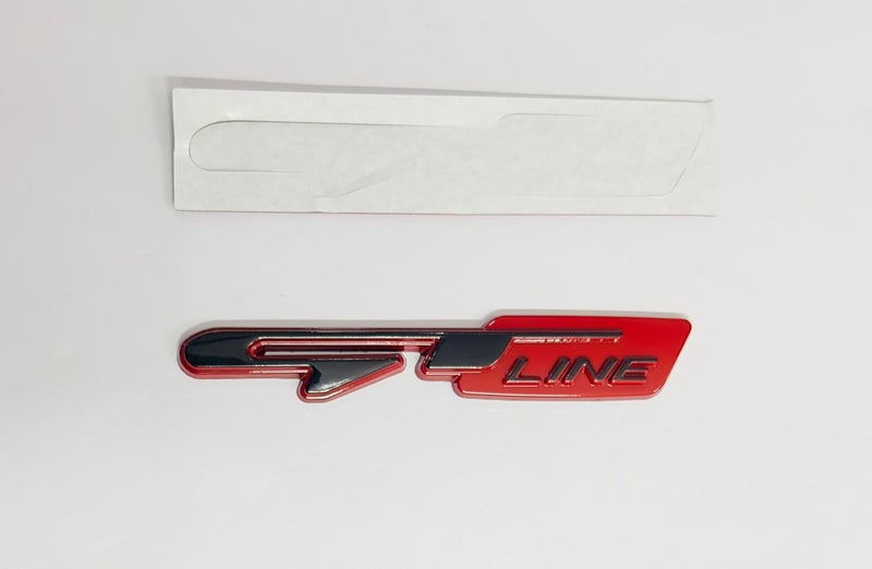 AUTO MT شعار معدني للدراجة والسيارة واللابتوب - شارة ثلاثية الأبعاد لسباق السيارات - ملصق رياضي عالمي - ملصق جولة كبيرة (خط GT، ملصق أسود وأحمر) - Image 2