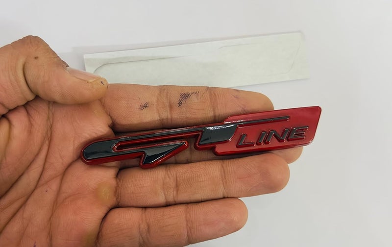 AUTO MT شعار معدني للدراجة والسيارة واللابتوب - شارة ثلاثية الأبعاد لسباق السيارات - ملصق رياضي عالمي - ملصق جولة كبيرة (خط GT، ملصق أسود وأحمر) - Image 3