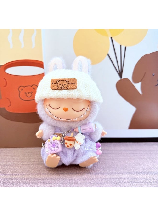 Loquat 17cm RABBIT Plush Doll Clothing Pendant - Simple Sakura Outfit Keychain (Clothing Only)