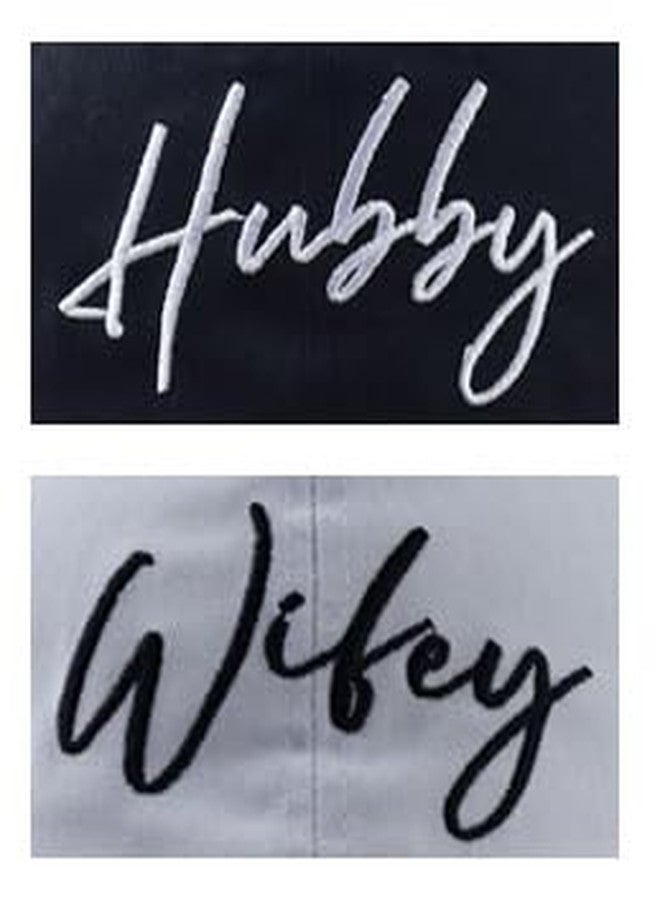 Wsaztulp Engagement Gifts for Couples, Groom Bride Gifts Hats, Wifey Hubby Baseball Cap, Valentines Anniversary Wedding Decorations for Husband Wife Mr Mrs Black White - Image 2