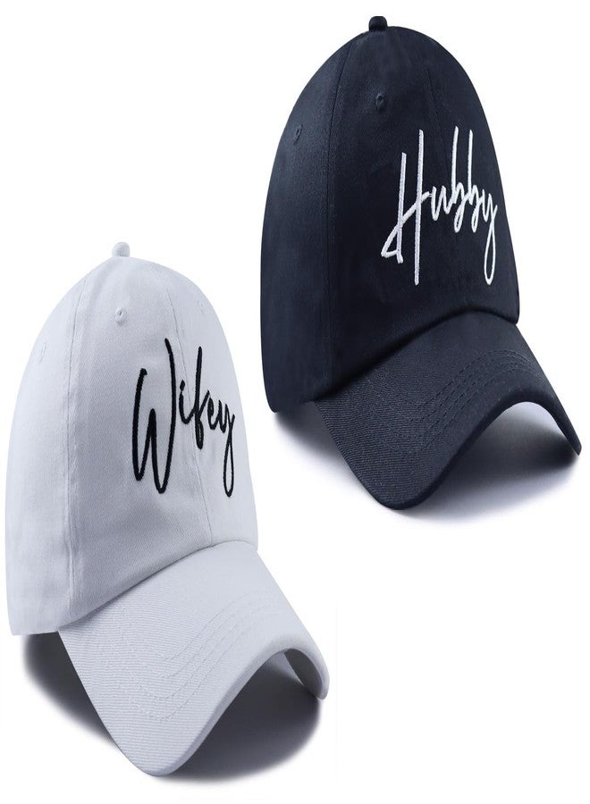 Wsaztulp Engagement Gifts for Couples, Groom Bride Gifts Hats, Wifey Hubby Baseball Cap, Valentines Anniversary Wedding Decorations for Husband Wife Mr Mrs Black White - Image 4
