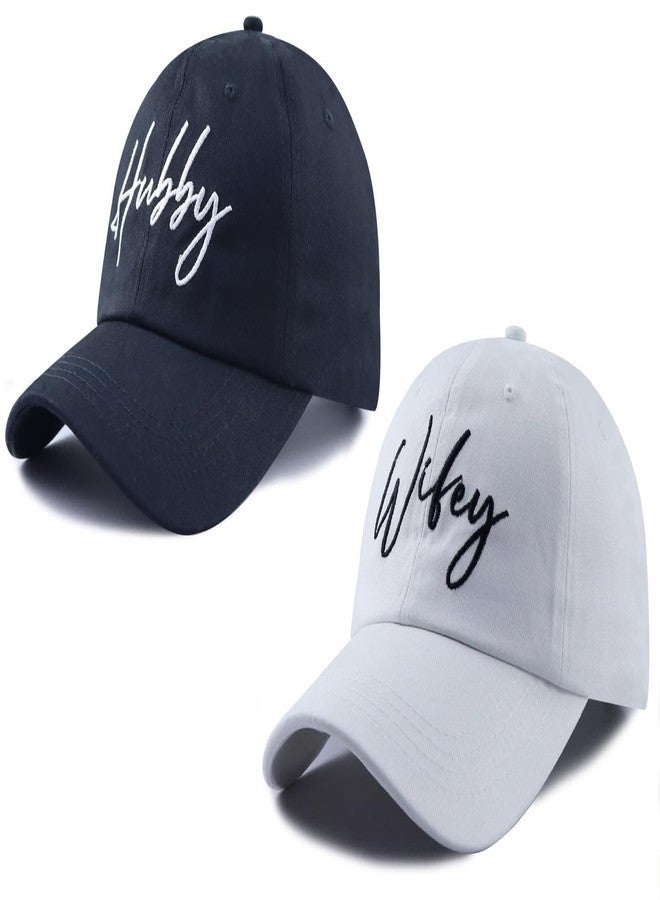 Wsaztulp Engagement Gifts for Couples, Groom Bride Gifts Hats, Wifey Hubby Baseball Cap, Valentines Anniversary Wedding Decorations for Husband Wife Mr Mrs Black White - Image 3