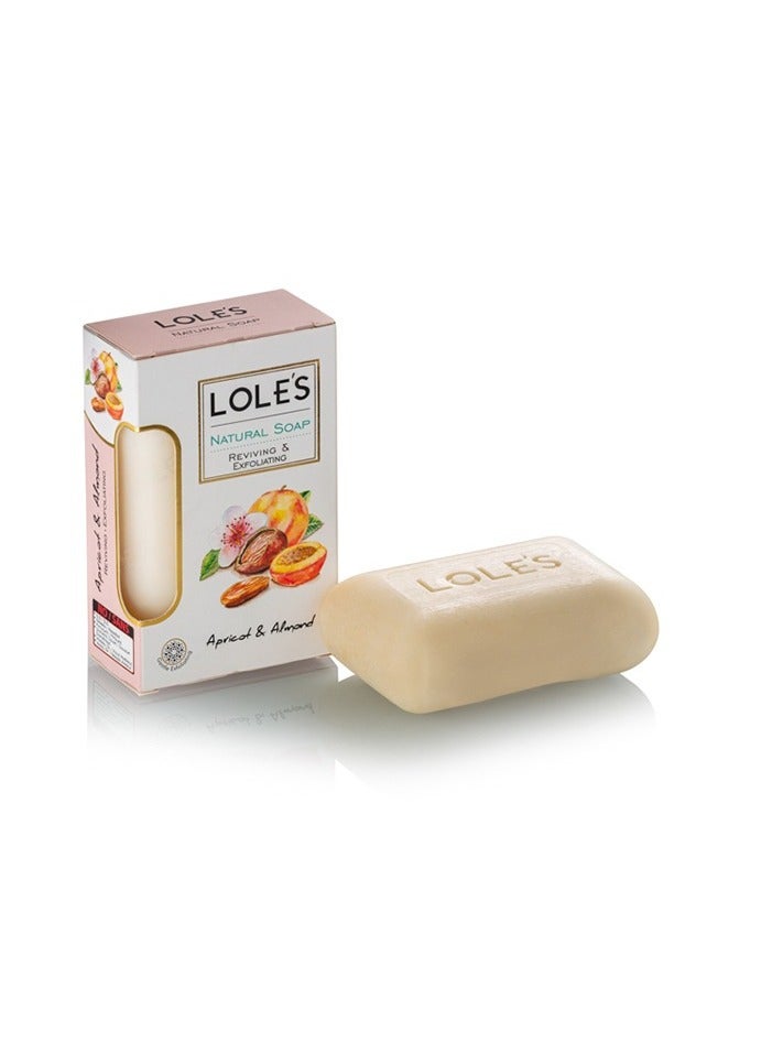 LOLE'S Luxury Pure Natural Soap, Apricot & Almond Beauty Bar, Detox & Deep Cleansing Face and Body Care - Vitamin E, SLS-Free, Crisp & Fresh Touch, 100% Vegetable, No Animal Fat 150g - Image 1
