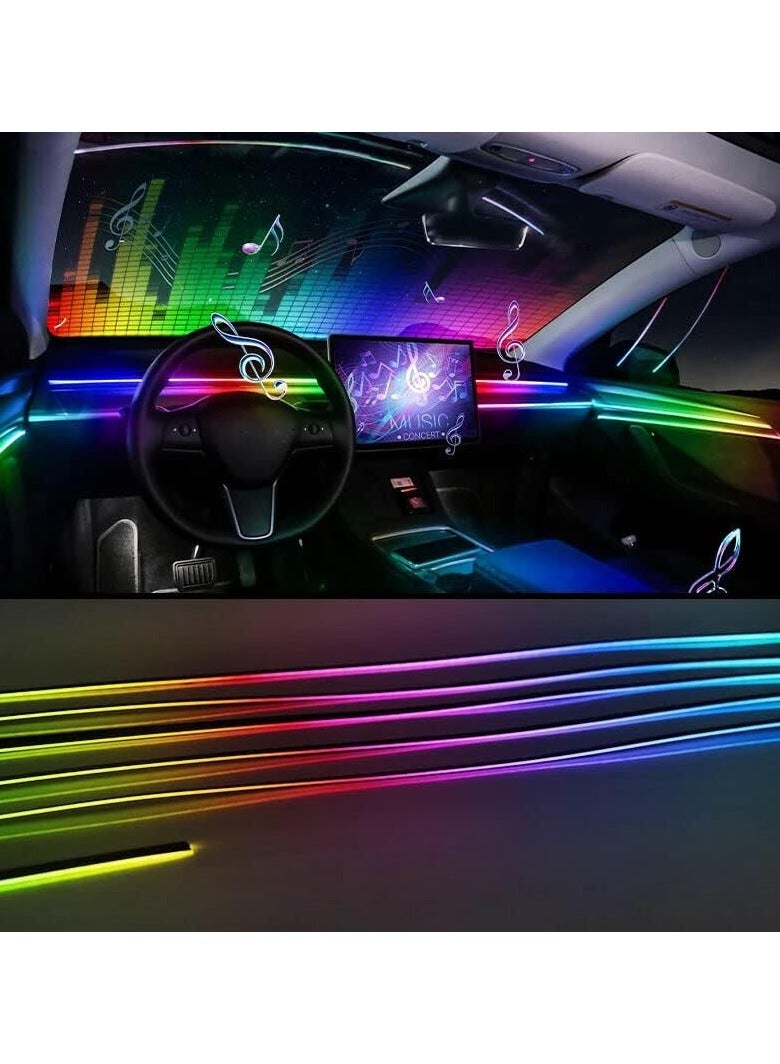 "Car Interior LED Light Strip Kit - RGB Lighting with Music Sync, App Control, and Voice Activation" - Image 1