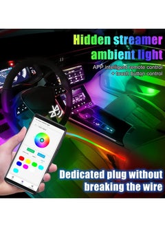 ماركة غير محددة "إضاءة LED داخلية للسيارة - شريط إضاءة RGB مع مزامنة الموسيقى وتحكم عبر التطبيق والصوت"  - Image 4