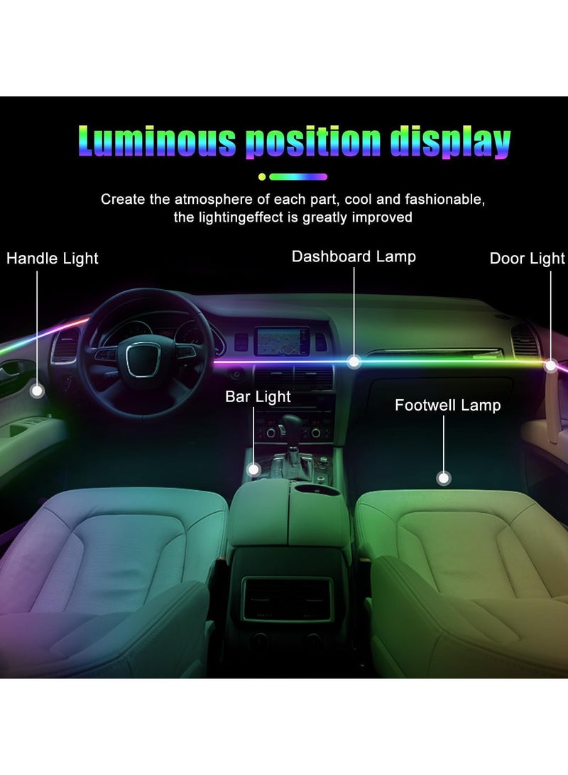 "Car Interior LED Light Strip Kit - RGB Lighting with Music Sync, App Control, and Voice Activation" - Image 2