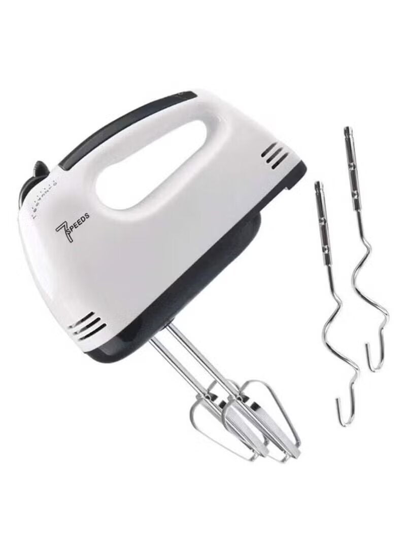 7speeds Electric Hand Mixer 300W, 7 Speed Lightweight Handheld Egg Beater with Turbo Function, Stainless Steel Dough Hooks & Balloon Whisk, Extra Long Beaters for Baking, Whipping Cream, Cake & Dough Mixing - Image 1