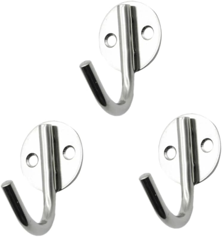 3Pcs Stainless Steel Round Wall Hooks Heavy Duty for Bathroom Kitchen Hanging - Image 1