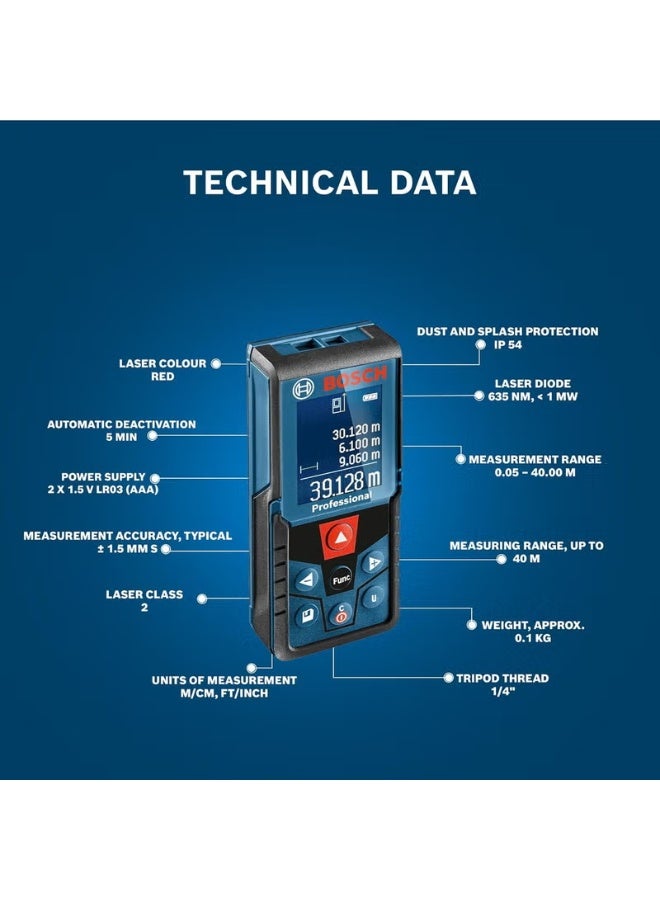 BOSCH GLM 400 Laser Distance Measurer (40M Range) - Image 5
