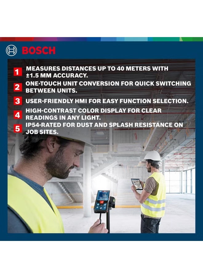 BOSCH GLM 400 Laser Distance Measurer (40M Range) - Image 3