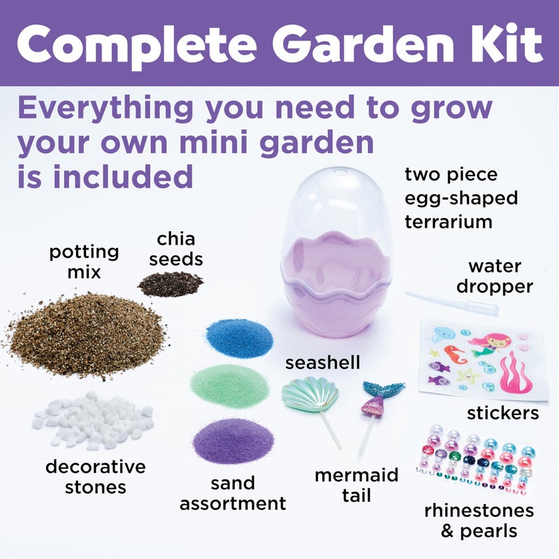 Creativity for Kids Mini Garden: Mermaid Terrarium Kit - Mermaid Gifts for Girls, Crafts and Toys, Holiday Stocking Stuffers for Kids (Ages 6+) - Image 3
