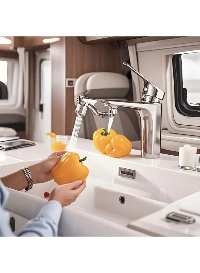 Silvery 360 Rotating Bathroom Faucet Extender Water Saving Tap Nozzle For Sink Basin - Image 5