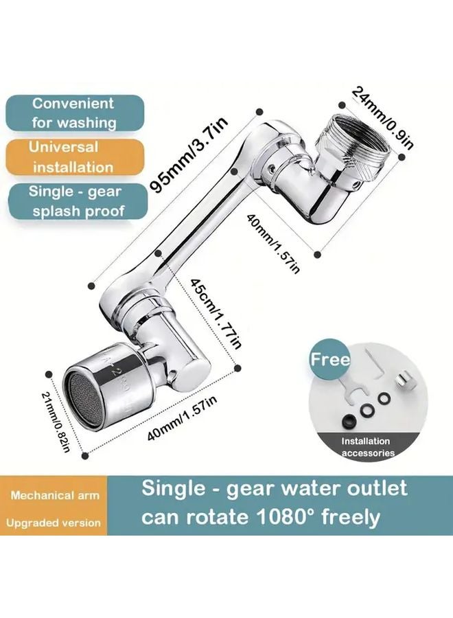 Silvery 360 Rotating Bathroom Faucet Extender Water Saving Tap Nozzle For Sink Basin - Image 4