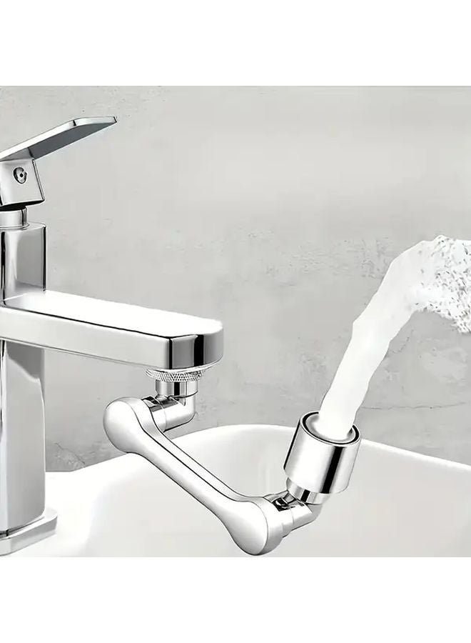 Silvery 360 Rotating Bathroom Faucet Extender Water Saving Tap Nozzle For Sink Basin - Image 1