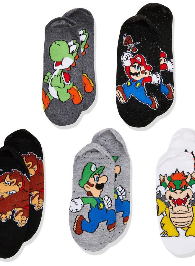 Mario Boys 5 Pack No Show Socks - Image 1