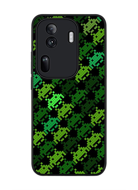 Rugged Black Edge Case for Oppo Reno11 Pro, Slim fit Soft Case Flexible Rubber Edges Anti Drop TPU Gel Thin Cover -  Invader Matrix