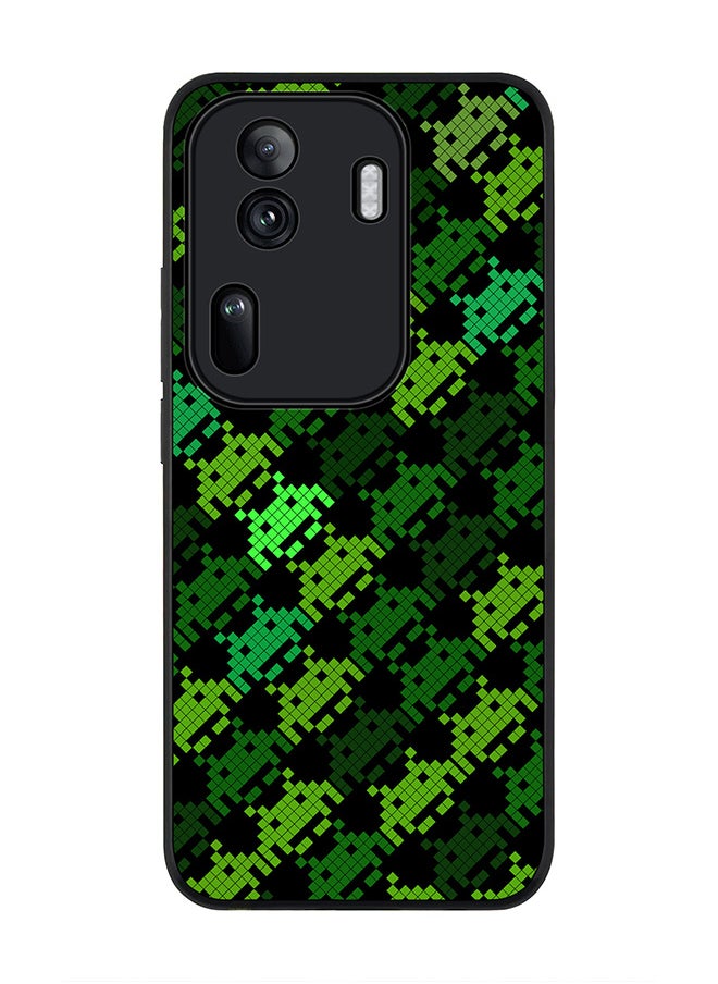 Stylizedd - Rugged Black Edge Case for Oppo Reno11 Pro, Slim fit Soft Case Flexible Rubber Edges Anti Drop TPU Gel Thin Cover -  Invader Matrix - Image 1