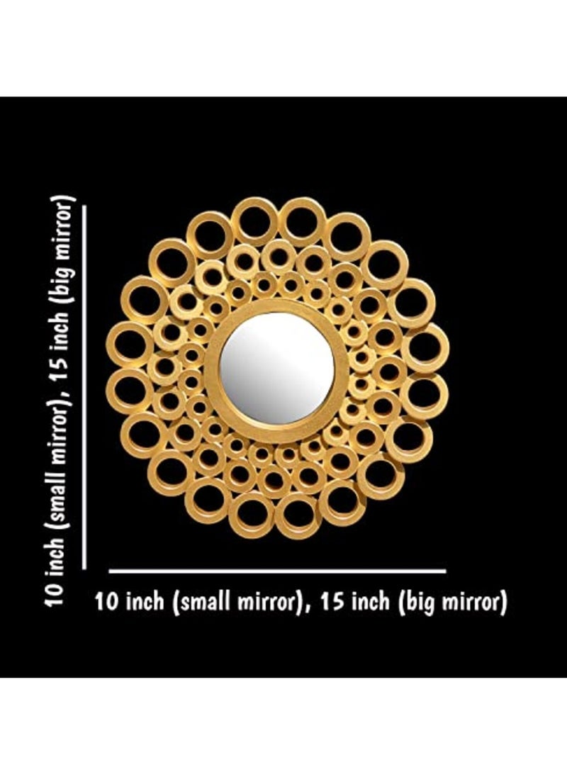 UPSCALE Set of 3 Wall Mounted Decorative Mirrors for Living Room, Home Decor & Bedroom, Round Hanging Wall Decor Accessories  - Image 5