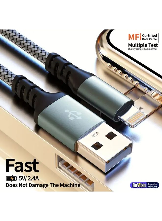 Black 2m 6.6ft USB to Lightning Fast Charging Cable for iPhone 14 13 12 11 Pro Max SE X 8 - Image 4