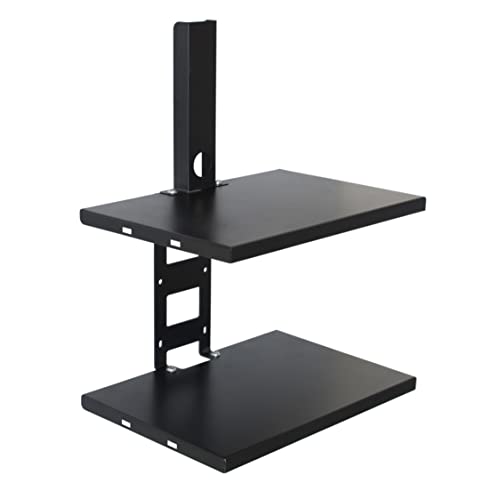 D&V ENGINEERING - Creative in innovation D&V Engineering Metal Double Shelf Wall Mount Stand/Set Top Box Stand/Hospital Monitor Holder, Tray Size-13.6"X 9" - Black - Image 1