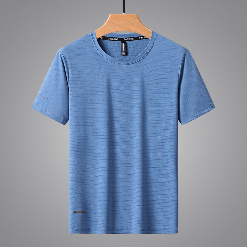 2025 Quick-Drying T-Shirt Men'S Short-Sleeved Moisture-Wicking Mesh Cut Out Ice Silk T-Shirt Summer Men - Image 4