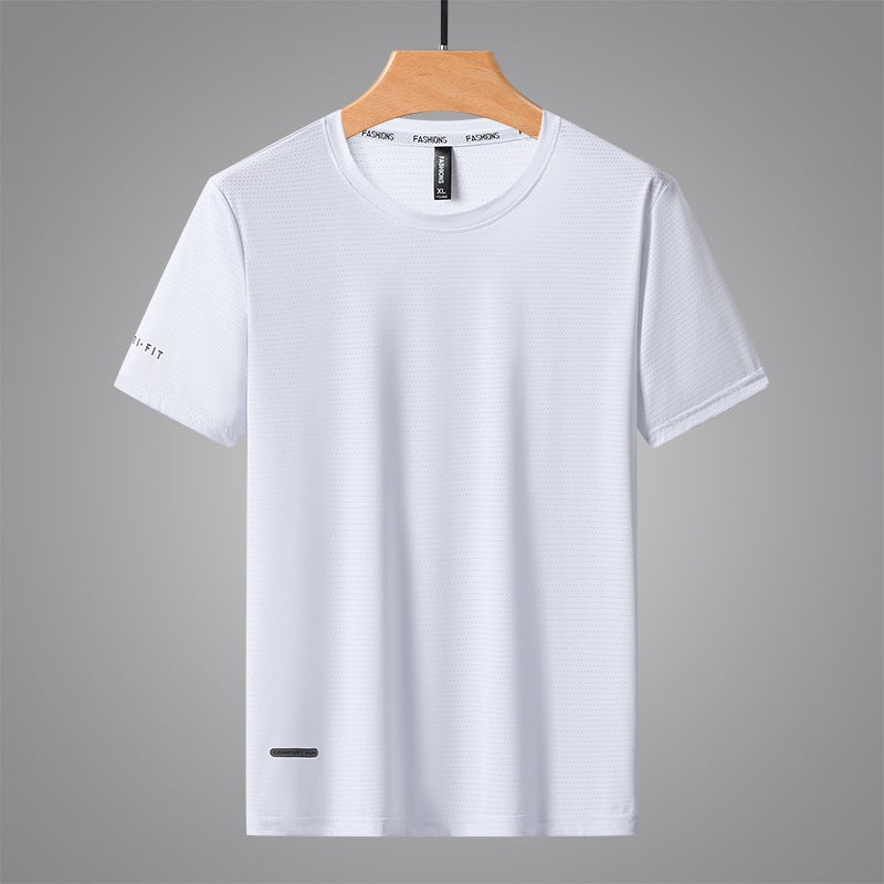 2025 Quick-Drying T-Shirt Men'S Short-Sleeved Moisture-Wicking Mesh Cut Out Ice Silk T-Shirt Summer Men - Image 5