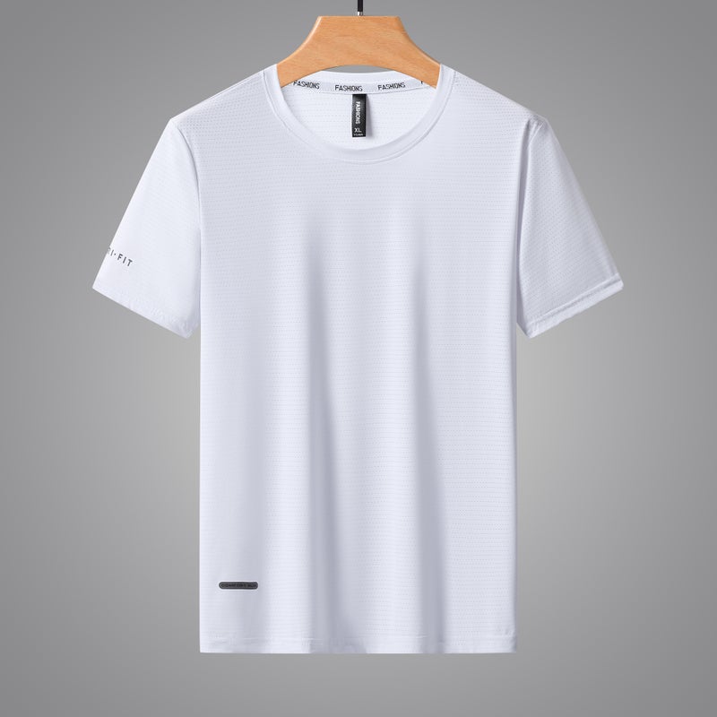 2025 Quick-Drying T-Shirt Men'S Short-Sleeved Moisture-Wicking Mesh Cut Out Ice Silk T-Shirt Summer Men - Image 1