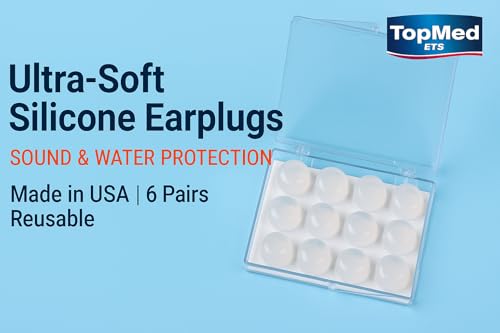 TOPMED ETS Top Med Soft Silicone Earplugs Value Pack, 6 Pairs Original Moldable Silicone Putty Ear Plugs for Sleeping, Snoring, Swimming, Travel - Image 5