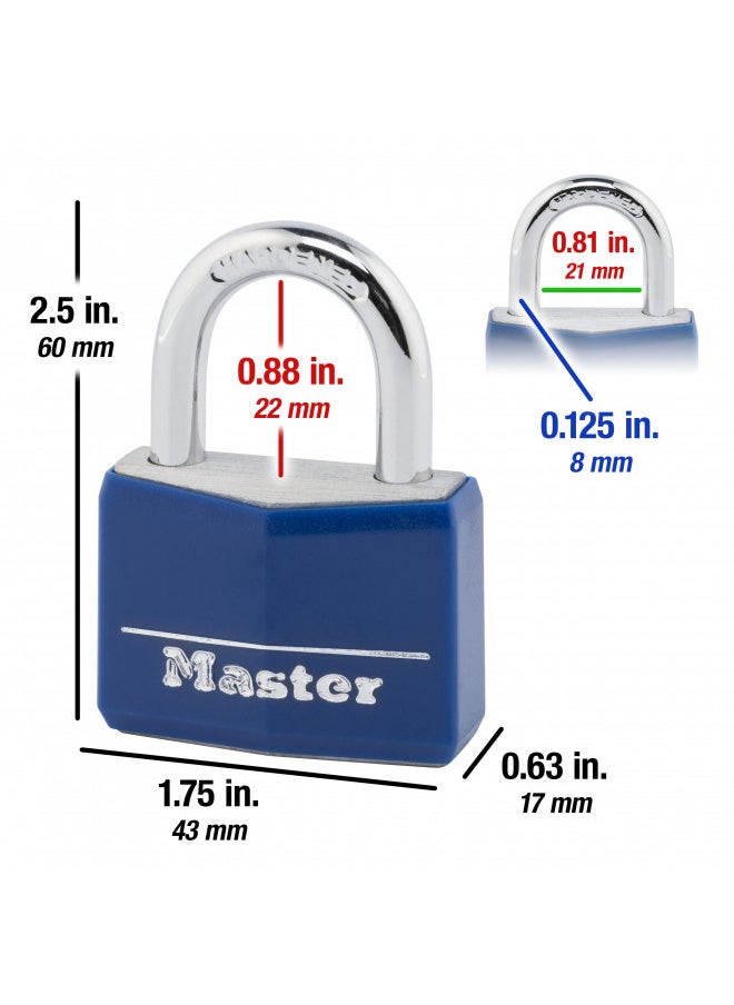 Master Lock Master Lock 142DCM Covered Aluminum Keyed Padlock, 1-Pack, Blue  - Image 2