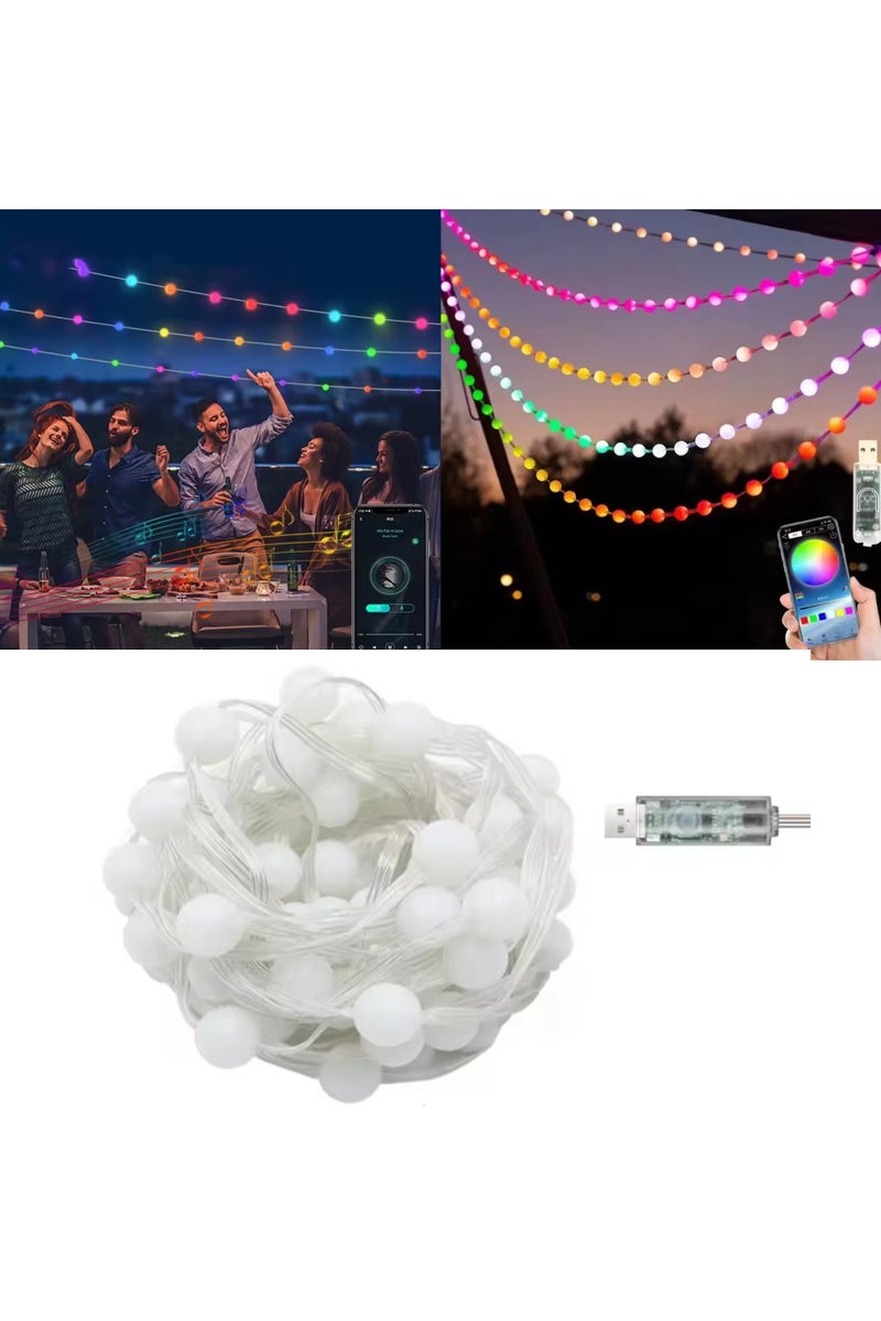 Generic 40 LED Globe String Lights, 6M Fairy Lights USB Operated String Lights, APP & Remote operateDecorative Lights String for Indoor Outdoor, Cotton Ball Lights for Home Party Patio Garden Wedding - Image 1