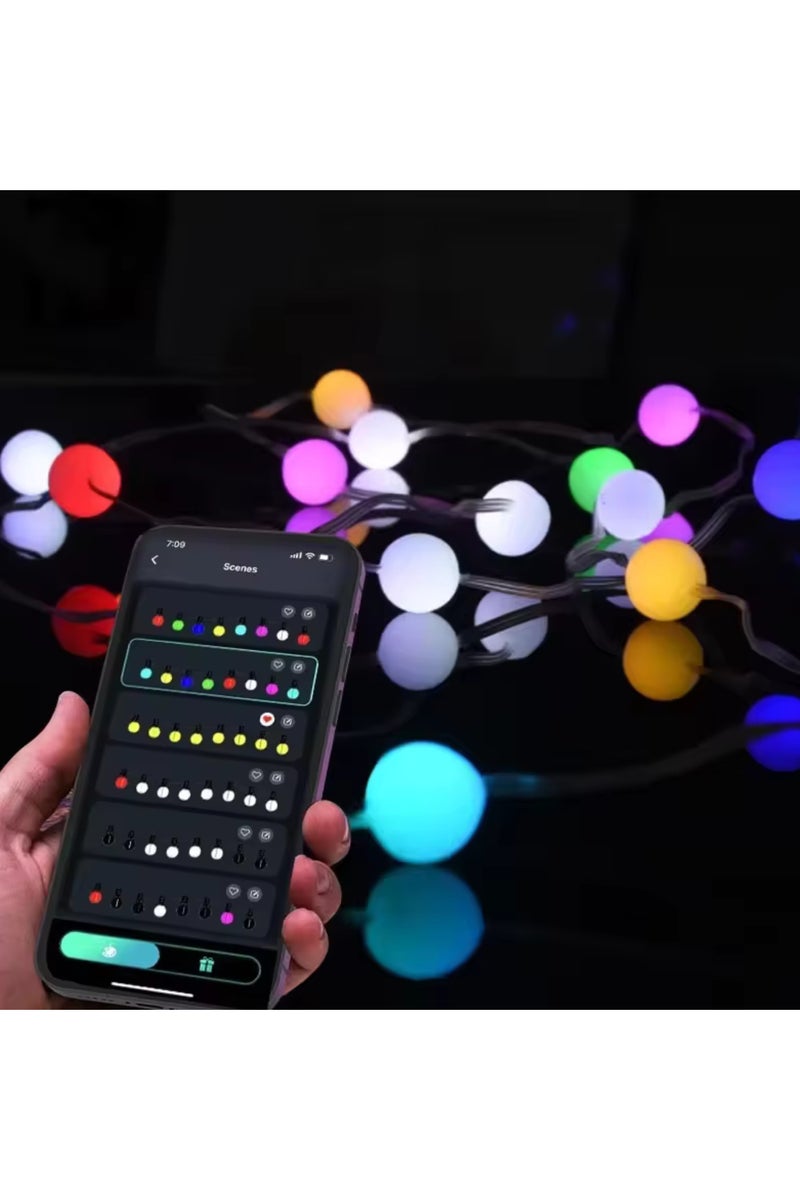 Generic 40 LED Globe String Lights, 6M Fairy Lights USB Operated String Lights, APP & Remote operateDecorative Lights String for Indoor Outdoor, Cotton Ball Lights for Home Party Patio Garden Wedding - Image 2