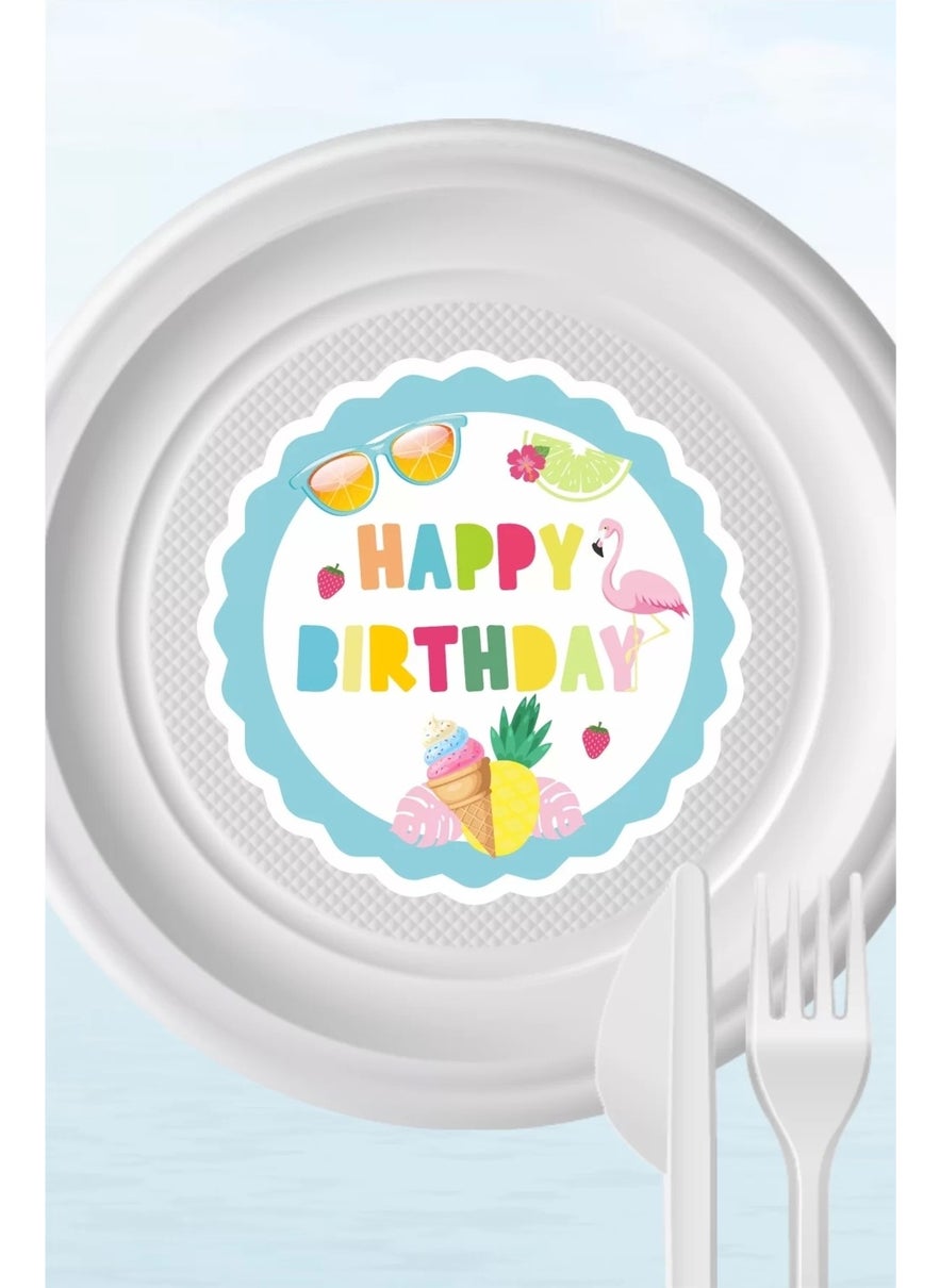 Neşeli Günlerim Summer Themed Plate Sticker 15 pcs * Adhesive Paper 