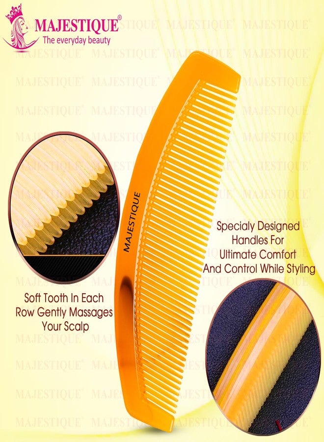 Majestique Daily Use Hair Comb | Wide Round Tooth Comb for Curly Hair | Non Static, Heat Resistant for Women, Men - 1Pc/Multicolour - Image 3
