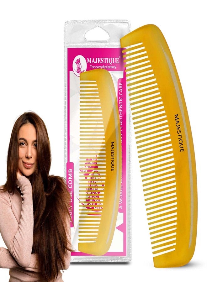 Majestique Daily Use Hair Comb | Wide Round Tooth Comb for Curly Hair | Non Static, Heat Resistant for Women, Men - 1Pc/Multicolour - Image 1