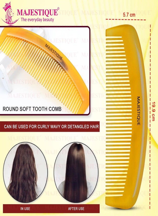 Majestique Daily Use Hair Comb | Wide Round Tooth Comb for Curly Hair | Non Static, Heat Resistant for Women, Men - 1Pc/Multicolour - Image 2