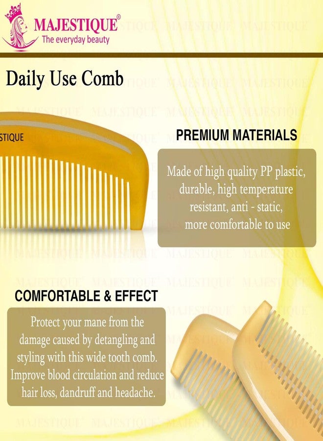 Majestique Daily Use Hair Comb | Wide Round Tooth Comb for Curly Hair | Non Static, Heat Resistant for Women, Men - 1Pc/Multicolour - Image 5