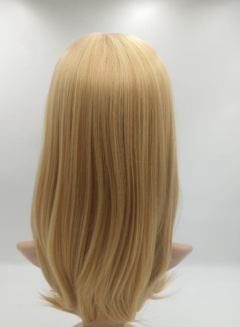 Estelle Hair Long Wavy Wig With Bangs High Synthetic Heat Resistant Wigs Curly Wavy Hair Wigs for Women Girls Beauty Fashion Natural Looking Curly Hair (Medium, Light Brown) - Image 3