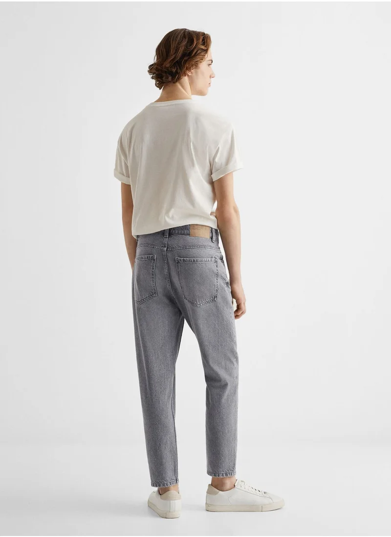 MANGO Youth Light Wash Ripped Jeans