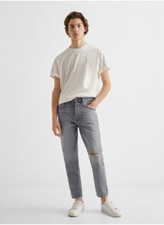 MANGO Youth Light Wash Ripped Jeans  - Image 5