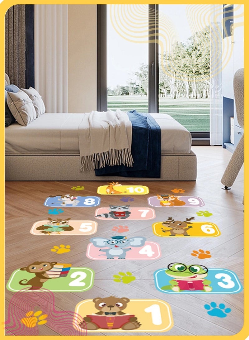 DURKU 3 Roll Animal Number Grid Floor Stickers with Colorful Animal Paw Prints, DIY Wall Stickers, Hopscotch Game Decals for Kids’ Bedroom, Classroom & Corridor Decor - Image 5
