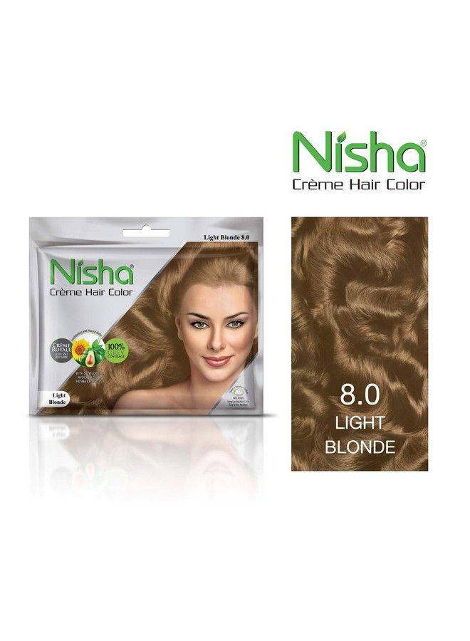 Nisha Cream Hair Color Rich Bright Long Lasting Hair Colouring For Ultra Soft Deep Shine 100% Grey Coverage Conditioning With Natural Herbs 60Gm�Jumbo + 40Gm Sachet Pack (Light Blonde) - Image 4