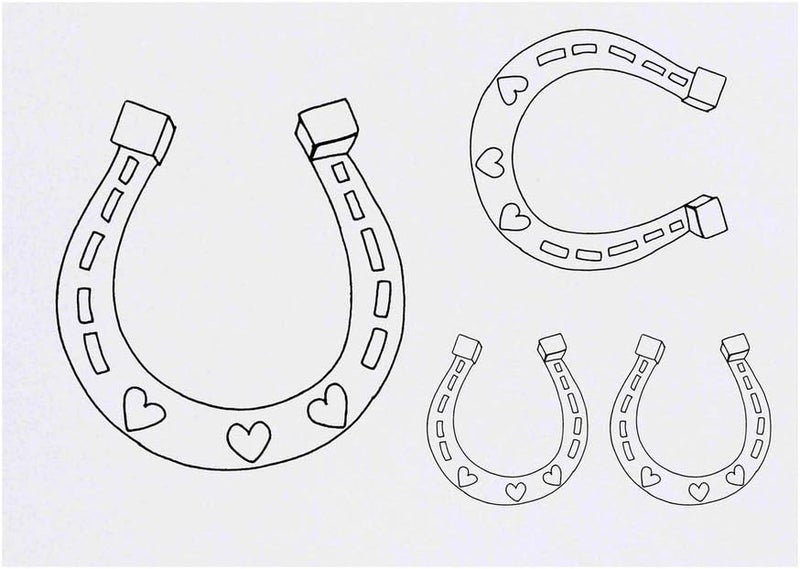 4 x Heart Horse Shoe Temporary Tattoos Water Resistant SkinSafe NonToxic Transfers Mixed Sizes TO00015033