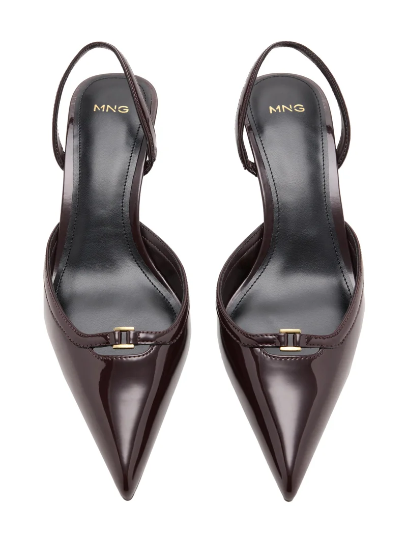 Mango 78-BURDEOS Kitten Heel Patent Leather Shoe for Women | Best Price UAE