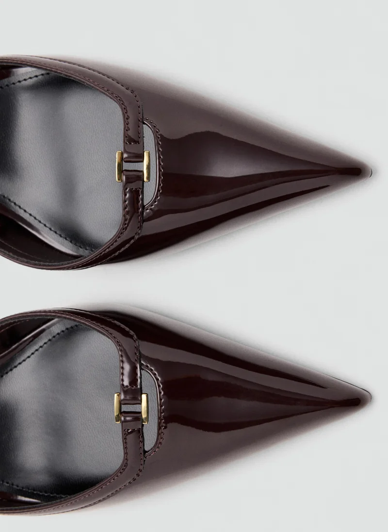Mango 78-BURDEOS Kitten Heel Patent Leather Shoe for Women | Best Price UAE