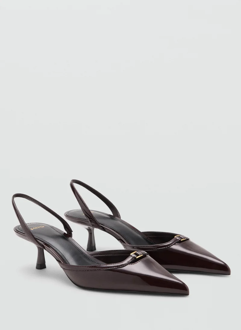Mango 78-BURDEOS Kitten Heel Patent Leather Shoe for Women | Best Price UAE