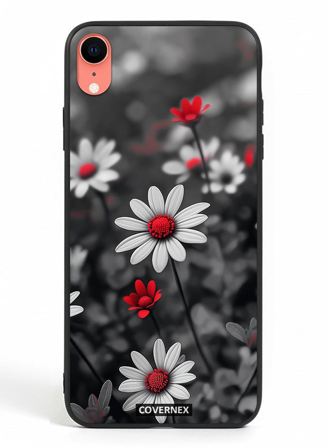 Covernex Apple iPhone XR Protective Case Cover Printed Featuring Midnight Daisies Set of Flowers - Image 2