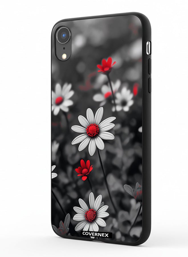 Covernex Apple iPhone XR Protective Case Cover Printed Featuring Midnight Daisies Set of Flowers - Image 1