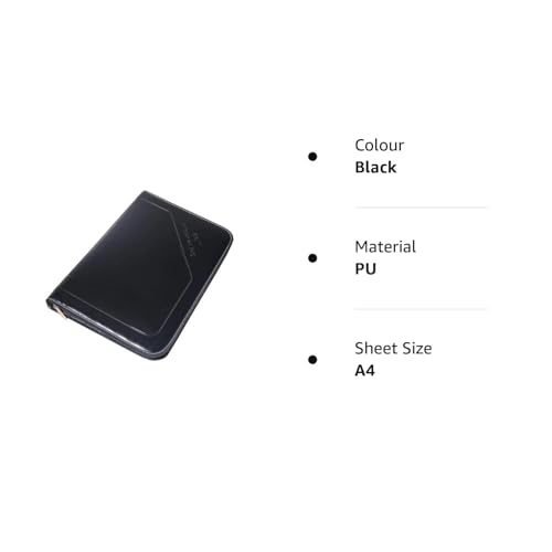 Jeyang PU Leather Multipurpose 24 File Sleeve A4 Professional Files and Folders to Store Certificate, Legal Size Documents for Home, Office, School (Black) - Image 3